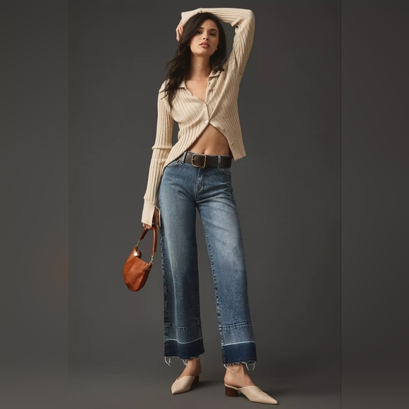 Fidelity Denim Malibu Wide Crop Jeans Size 30 - Picture 1 of 10